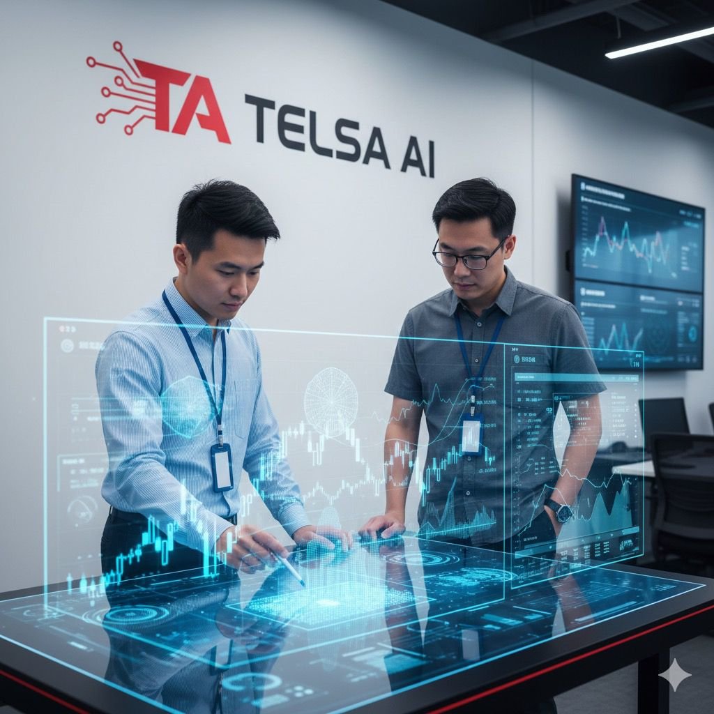 Team members collaborating on a future vision